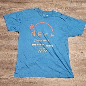 Neff Design Company Men's Blue Short Sleeve T-Shirt Skateboard Size XL